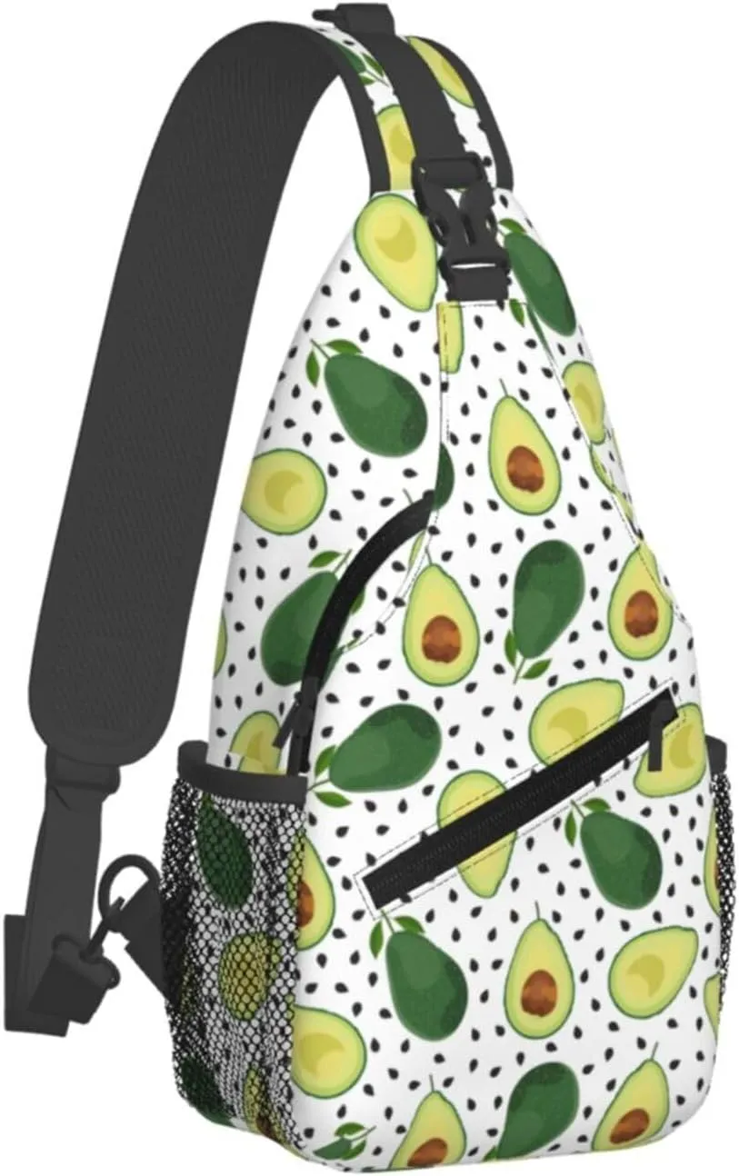 Avocado Crossbody Sling Bag For Women Men Cute Chest Bag Shoulder Bag Sling Backpack Casual Sport Daypack For Travel Hiking