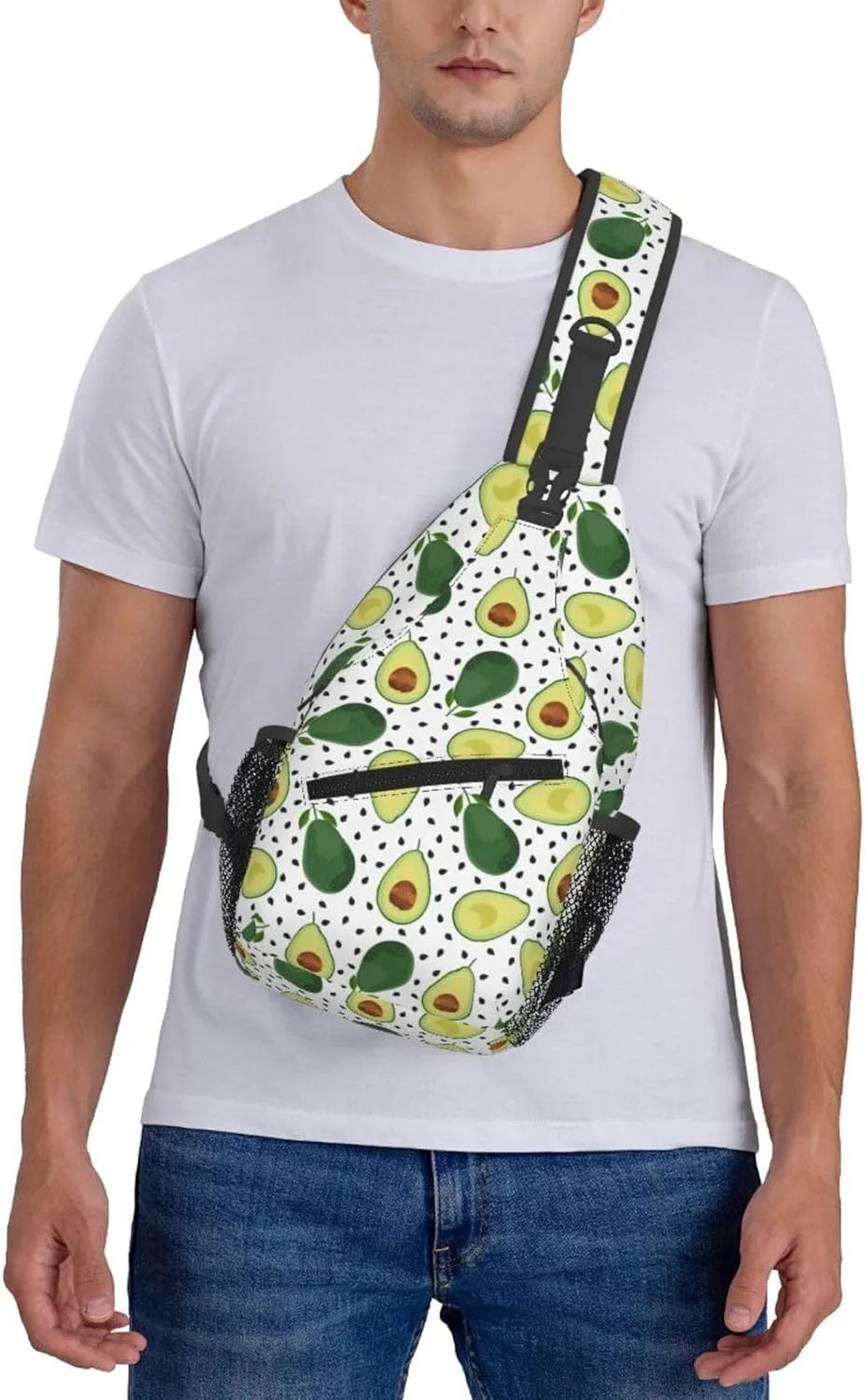 Avocado Crossbody Sling Bag For Women Men Cute Chest Bag Shoulder Bag Sling Backpack Casual Sport Daypack For Travel Hiking