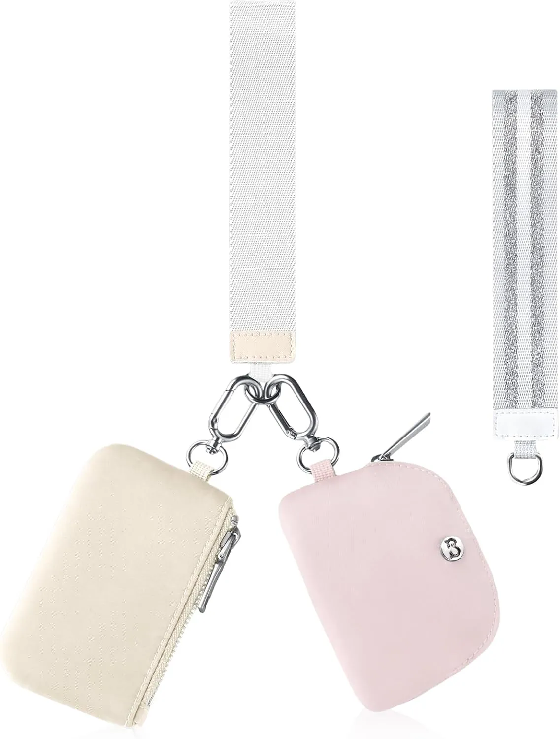 Babysun Mini Zip Around Dual Pouch Wristlet With 2 Straps Wristlet Keychain Wallet for Women Coin Purse Small Cute for Teen Girl