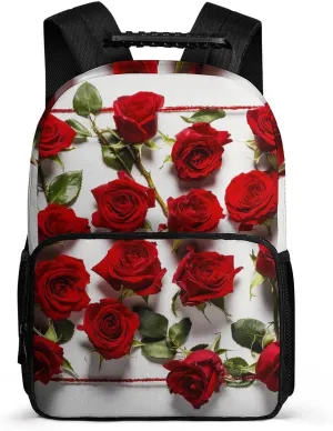 Backpack 16 Inch Travel Laptop Backpack for Men Women Surrounded by Roses Casual Daypack Adjustable Computer Bag