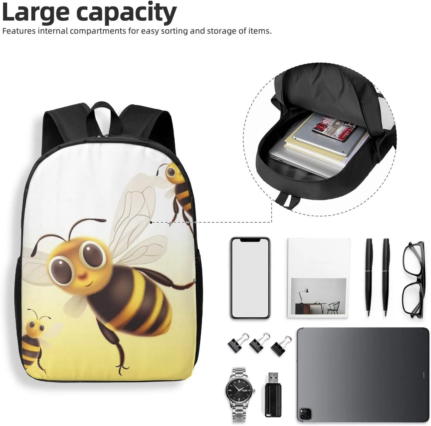 Backpack for Women Men Lightweight Casual Travel Daypack Flying Animals Laptop Backpack Cute Work Bag