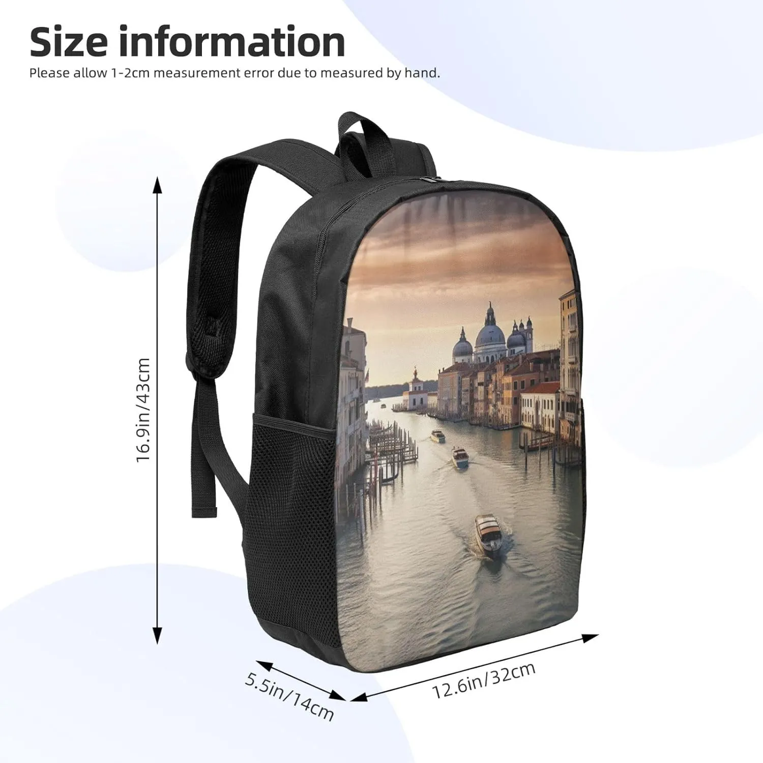 Backpack Grand Canal Travel Casual Laptop Backpack 17 inch Waterproof Hiking Daypack for Men Women