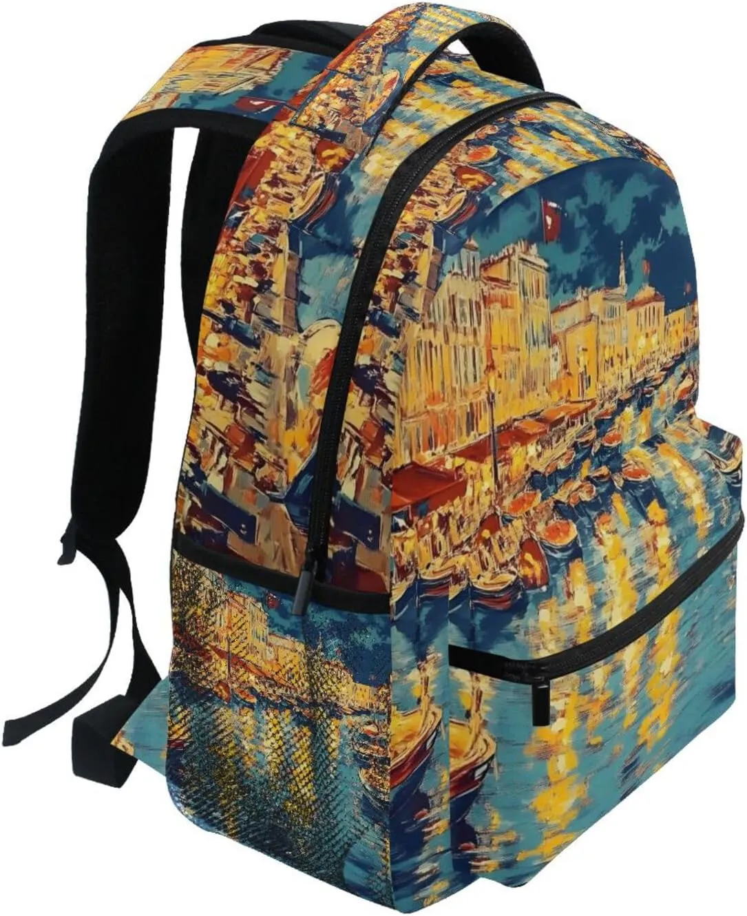 Backpack Marseille Boats Landscape for Men Women Daypack Travel Laptop Backpack Book Bag 12 ×16.9 In