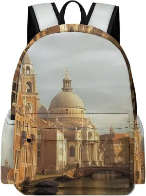 Backpack Travel Laptop Backpack for Men Women Canal And Church Casual Daypack Adjustable Lightweight Computer Bag