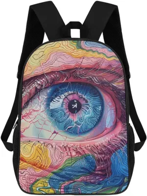 Backpack Travel Laptop Backpack for Men Women Close-Up of Eyeball Casual Daypack Adjustable Lightweight Computer Bag
