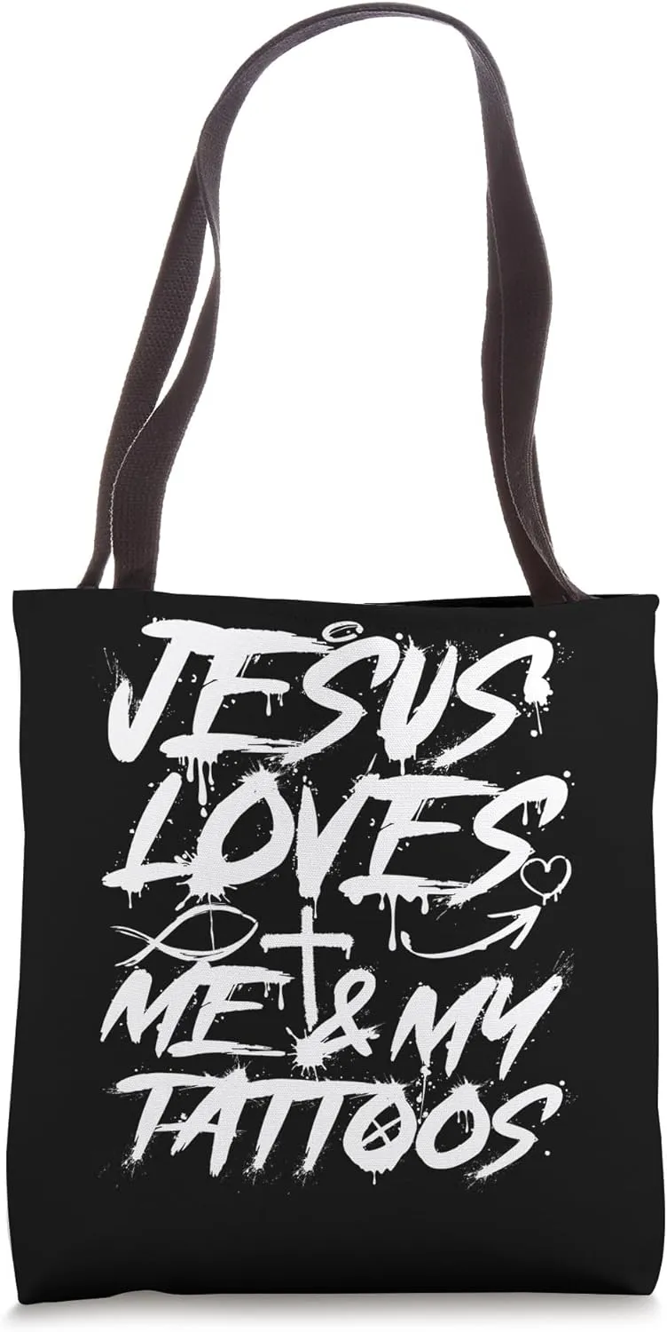 Badass Christian Design Jesus Lover Godly Gym and Fitness Tote Bag
