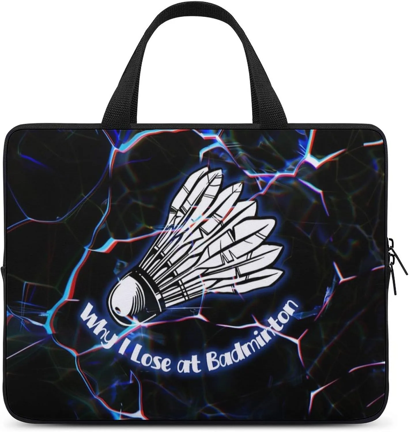 Badminton Sports Texture Laptop Bag Laptop Case Computer Messenger Bag with Adjustable Shoulder Strap