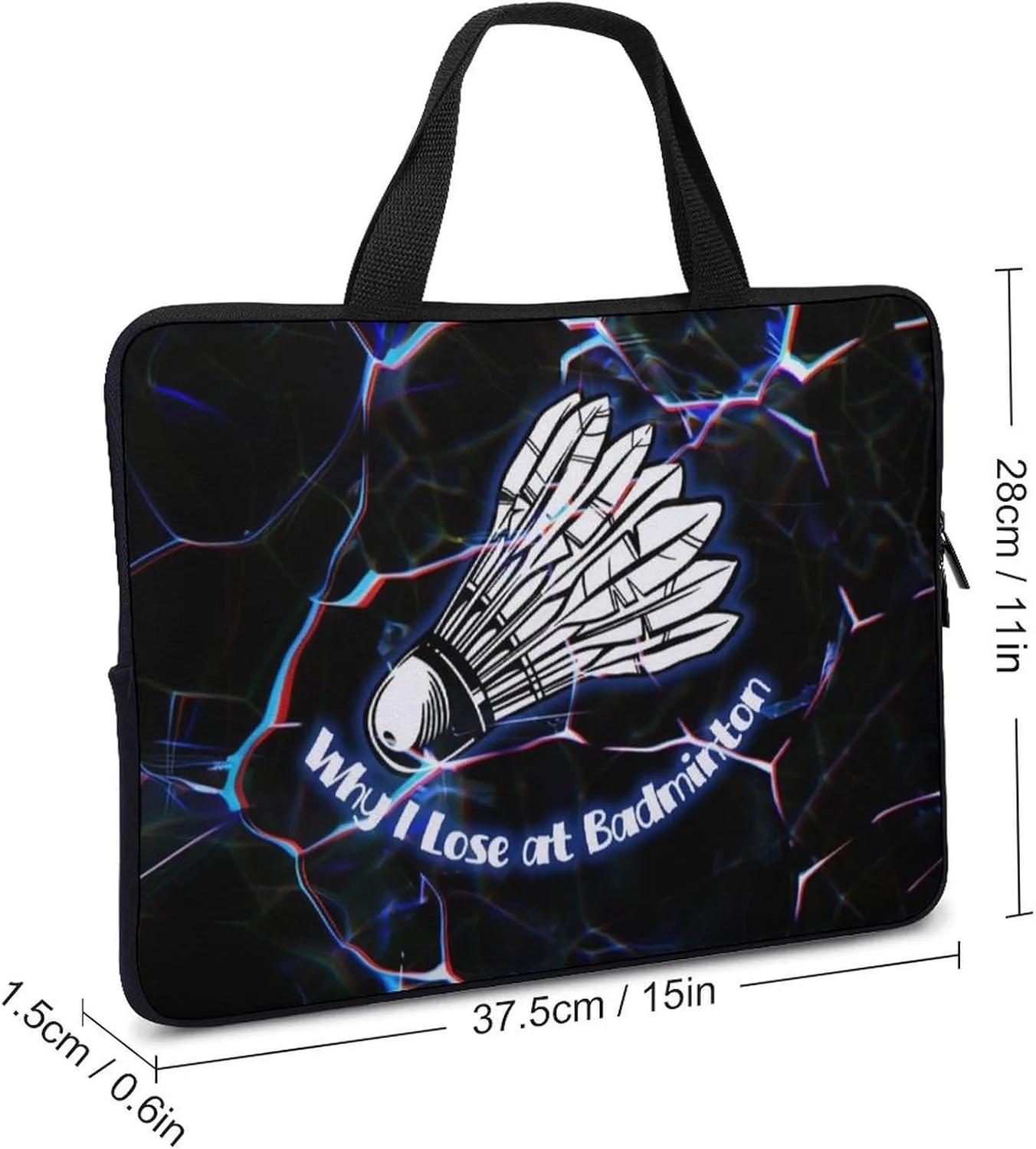 Badminton Sports Texture Laptop Bag Laptop Case Computer Messenger Bag with Adjustable Shoulder Strap