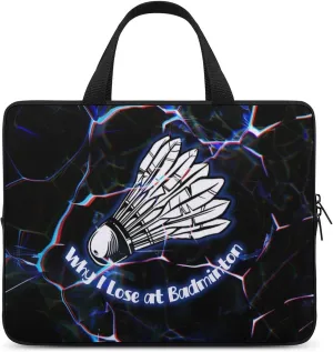 Badminton Sports Texture Laptop Bag Laptop Case Computer Messenger Bag with Adjustable Shoulder Strap