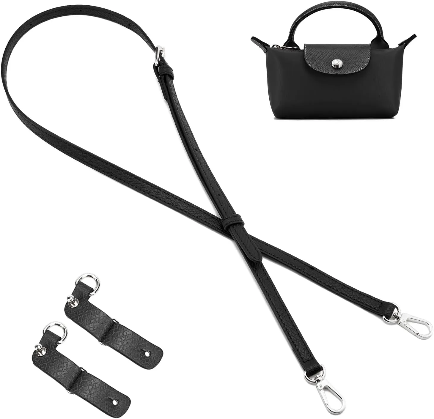 Bag Strap Suitable for Longchamp Mini Pouch,Purse Crossbody Adjustable Replacement Conversion Kit