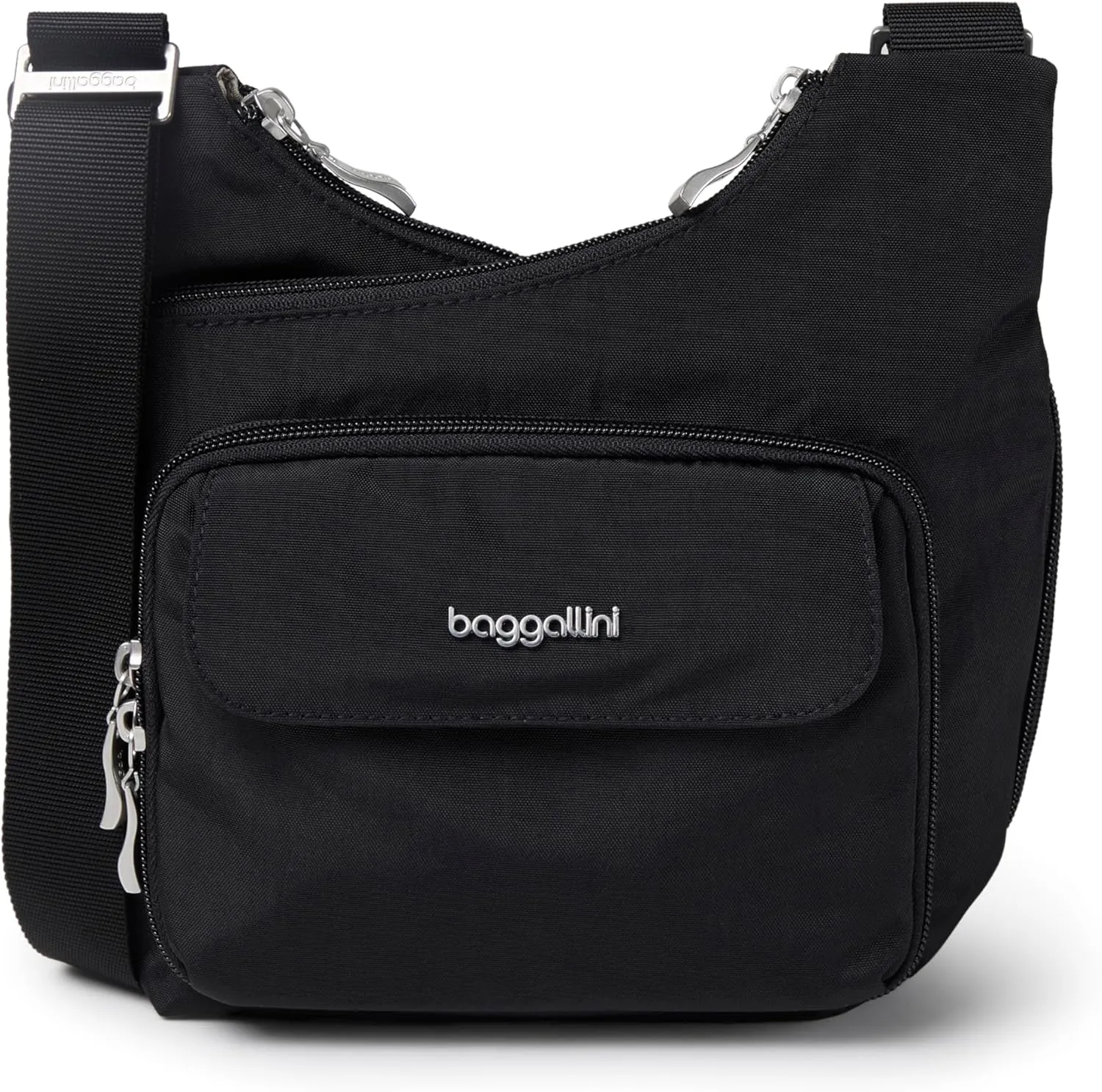Baggallini Criss Cross 10x11 Crossbody Women Lightweight Water-Resistant Nylon Travel Bag W/RFID & Quick Access Pockets