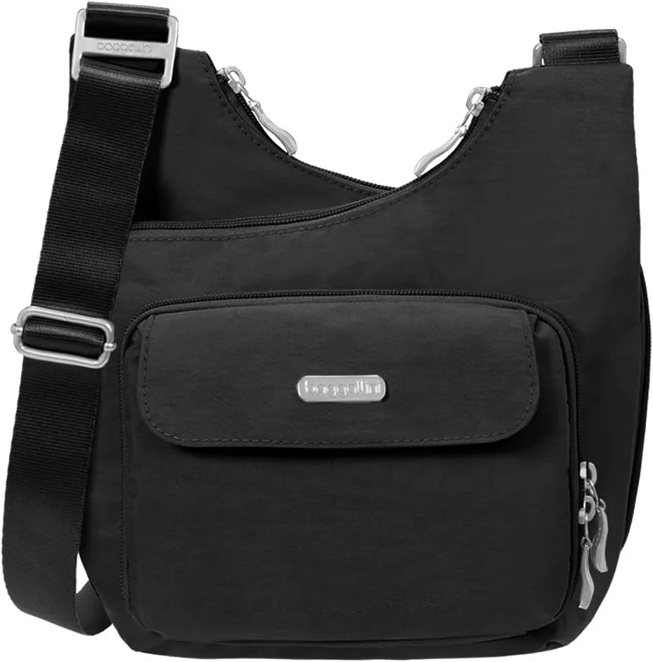 Baggallini Criss Cross 10x11 Crossbody Women Lightweight Water-Resistant Nylon Travel Bag W/RFID & Quick Access Pockets