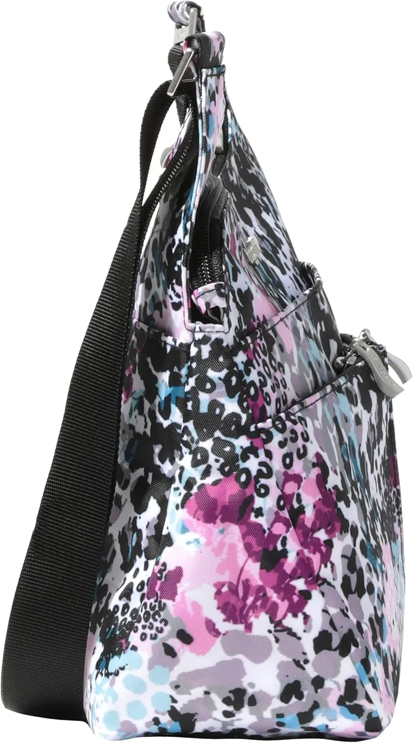 Baggallini Cross Over Crossbody Women 11x8.5 Medium Travel Bag Lightweight Water-Resistant Nylon Organized Handbag Purse