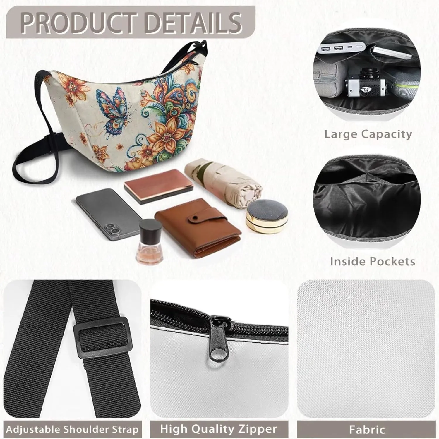 Baggu Bags Shoulder Bag for Women Crossbody with Interior Pockets Fashion Tote Bag for Women