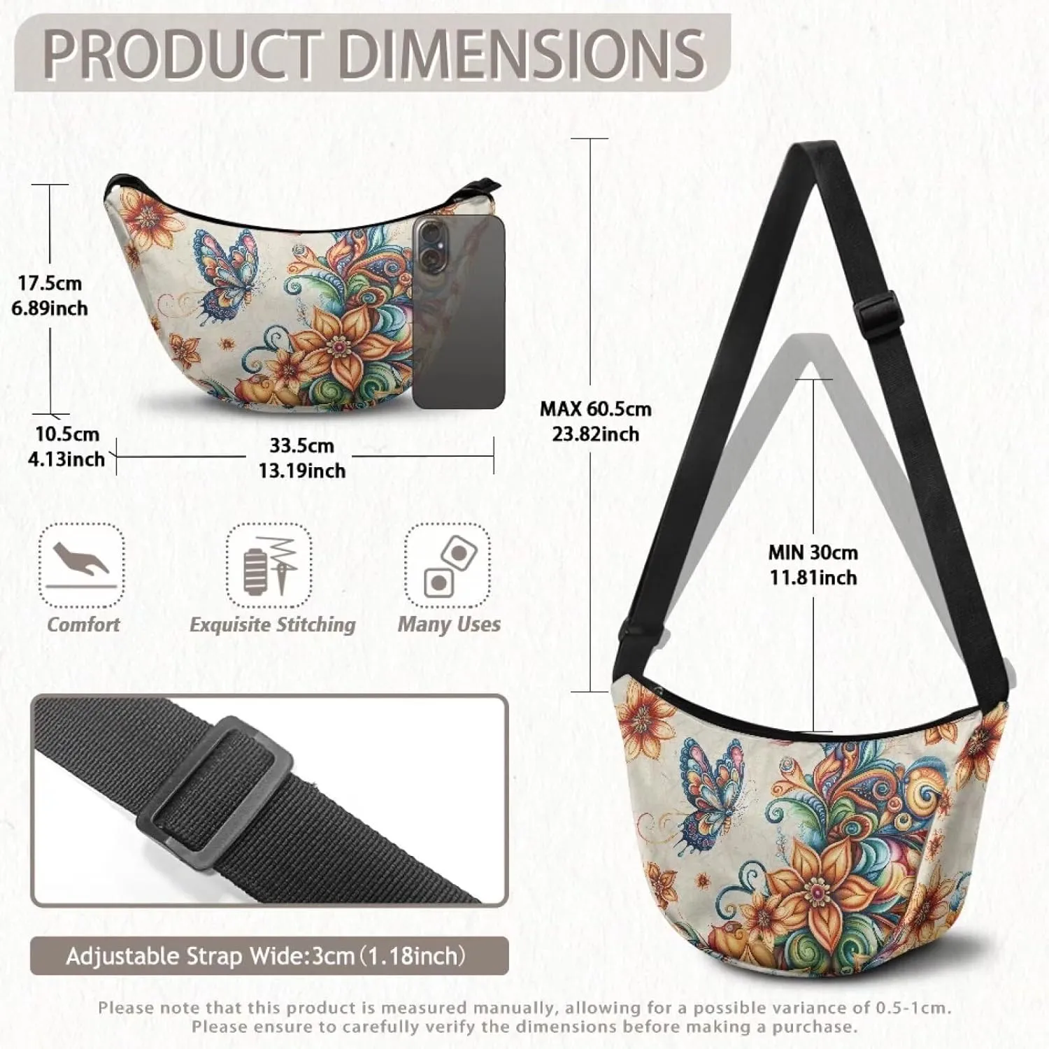Baggu Bags Shoulder Bag for Women Crossbody with Interior Pockets Fashion Tote Bag for Women
