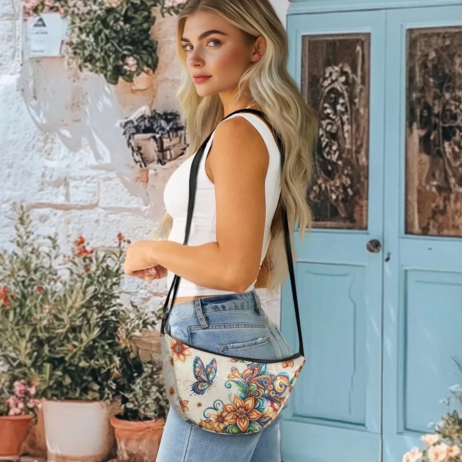 Baggu Bags Shoulder Bag for Women Crossbody with Interior Pockets Fashion Tote Bag for Women