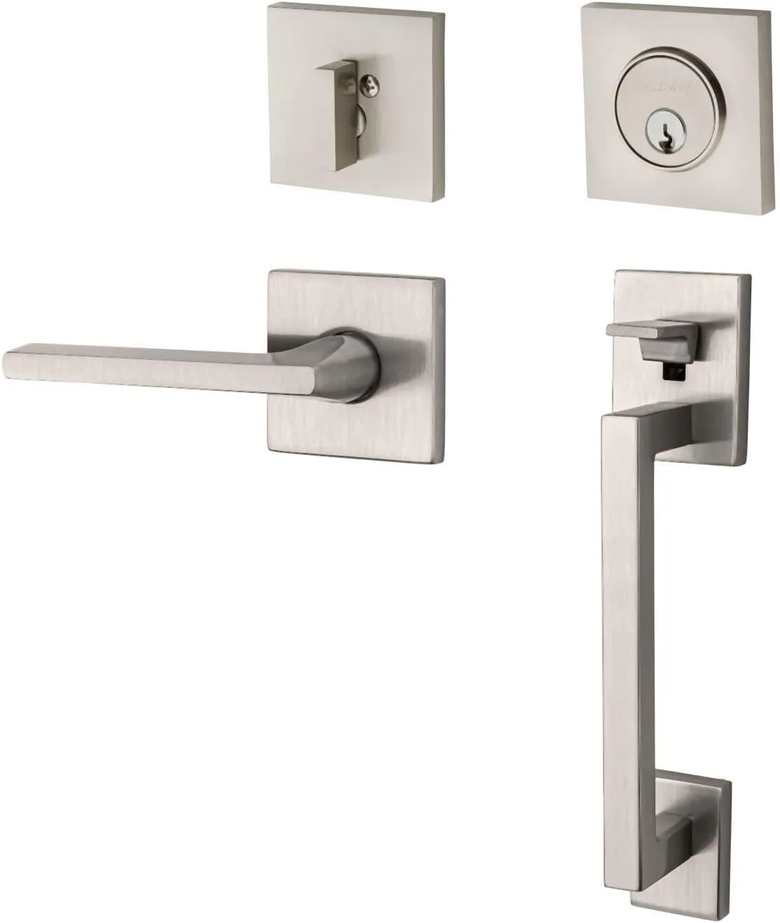 Baldwin 85390.LENT Minneapolis Left Handed Single Cylinder Keyed Entry Sectional, Lifetime Satin Nickel