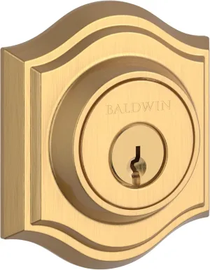 Baldwin SC.TAD Traditional Arch Single Cylinder Keyed Entry Deadbolt - Lifetime Satin Brass