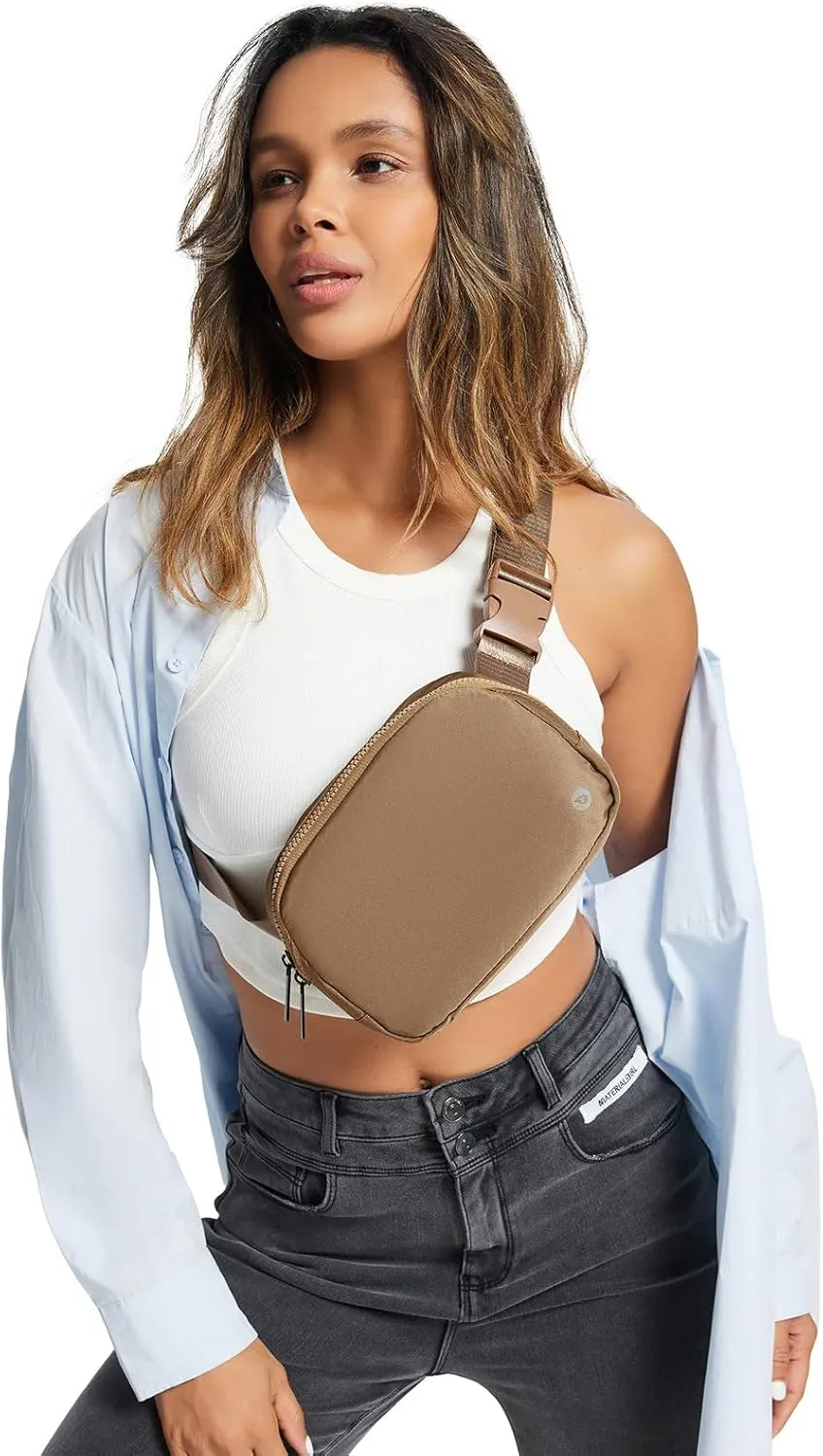 BALEAF Belt Bag for Women Fanny Pack Crossbody Adjustable Strap Everywhere Waist Packs Workout Running 2L Brown