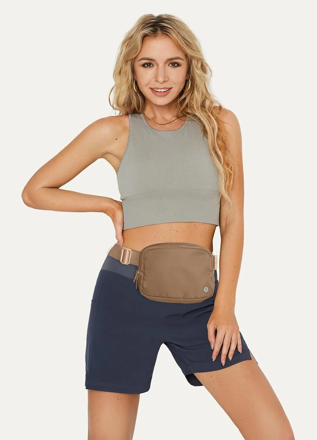BALEAF Belt Bag for Women Fanny Pack Crossbody Adjustable Strap Everywhere Waist Packs Workout Running 2L Brown
