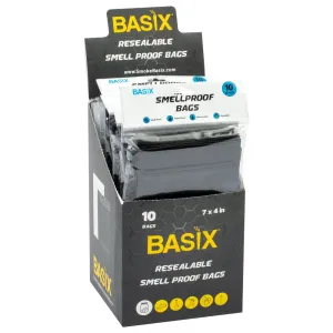 Basix Resealable Smellproof Bags | 10pk | Asst | 12pc Display