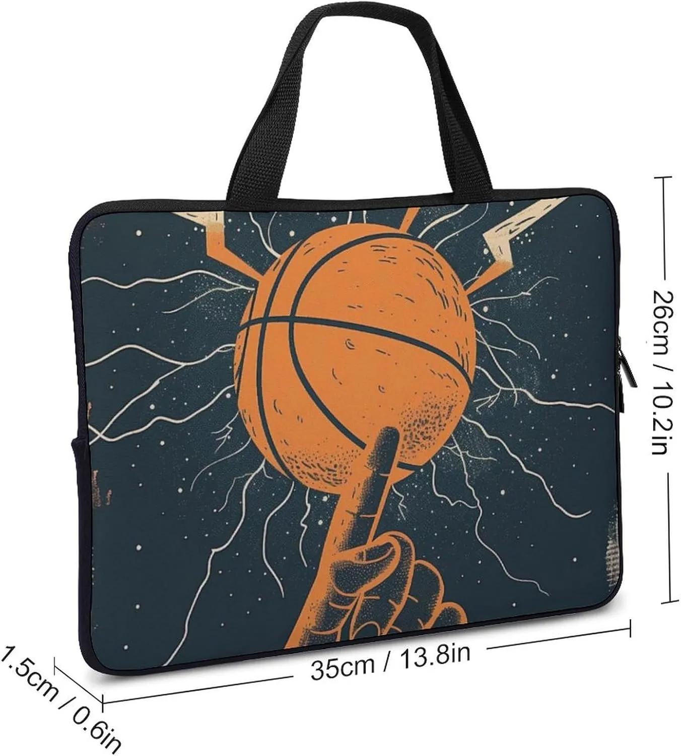 Basketball Starry Sky Laptop Bag Laptop Case Computer Messenger Bag with Adjustable Shoulder Strap