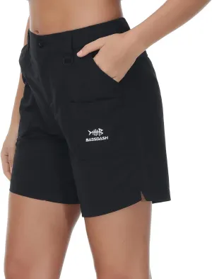 BASSDASH Women’s 7” Fishing Shorts UPF 50  Water Resistant Quick Dry Lightweight Hiking Cargo Shorts with Pockets FP03W