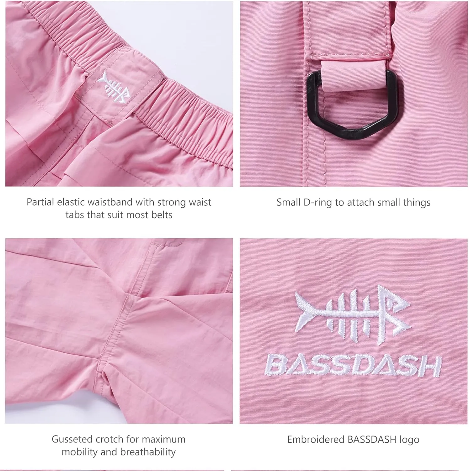 BASSDASH Women’s 7” Fishing Shorts UPF 50  Water Resistant Quick Dry Lightweight Hiking Cargo Shorts with Pockets FP03W