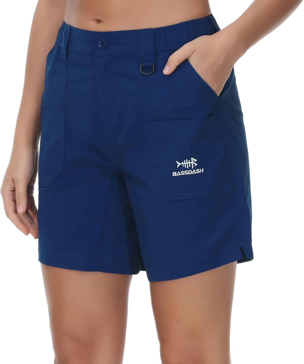BASSDASH Women’s 7” Fishing Shorts UPF 50  Water Resistant Quick Dry Lightweight Hiking Cargo Shorts with Pockets FP03W
