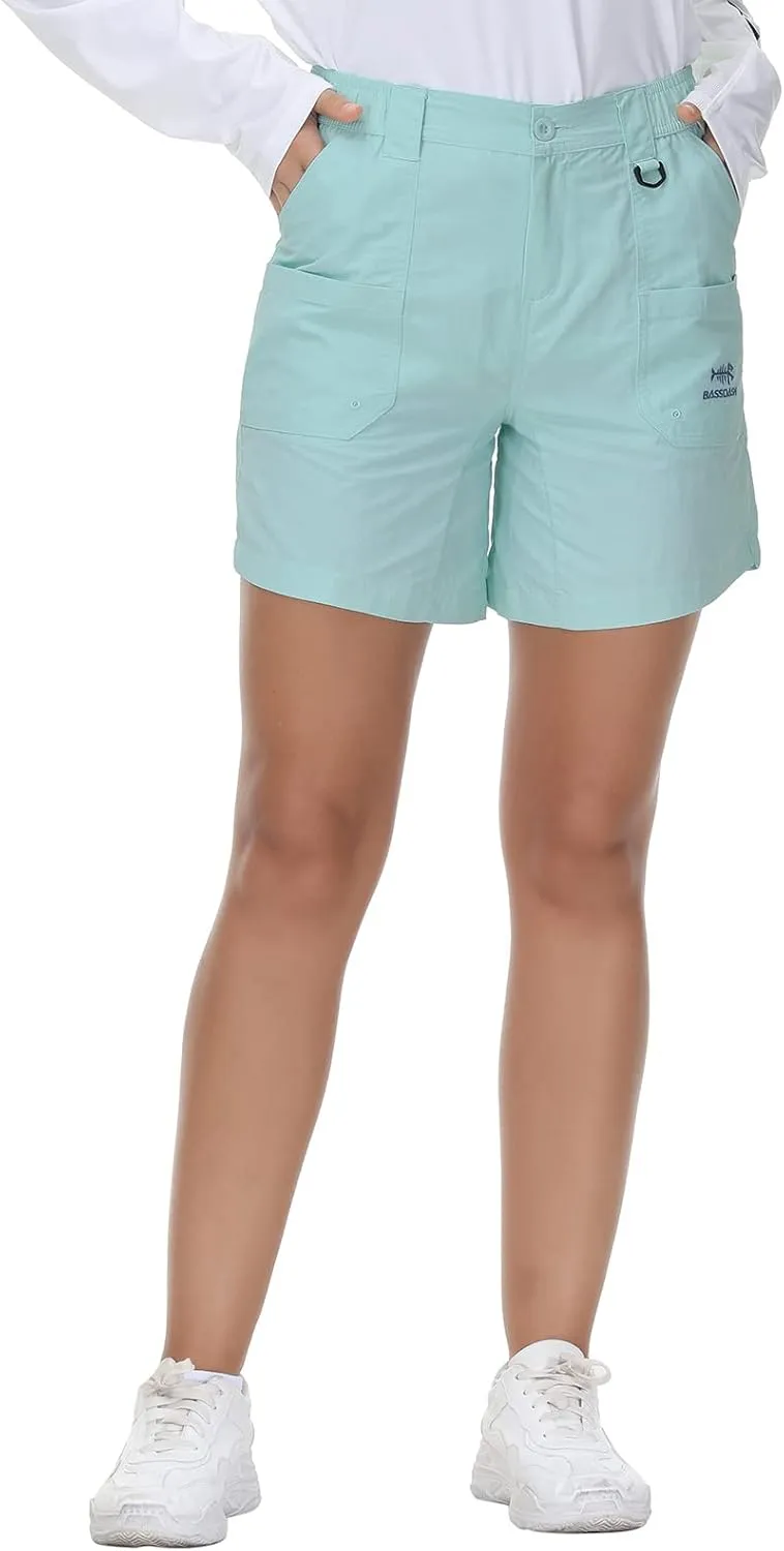 BASSDASH Women’s 7” Fishing Shorts UPF 50  Water Resistant Quick Dry Lightweight Hiking Cargo Shorts with Pockets FP03W