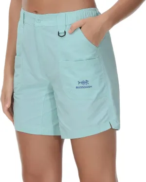 BASSDASH Women’s 7” Fishing Shorts UPF 50  Water Resistant Quick Dry Lightweight Hiking Cargo Shorts with Pockets FP03W