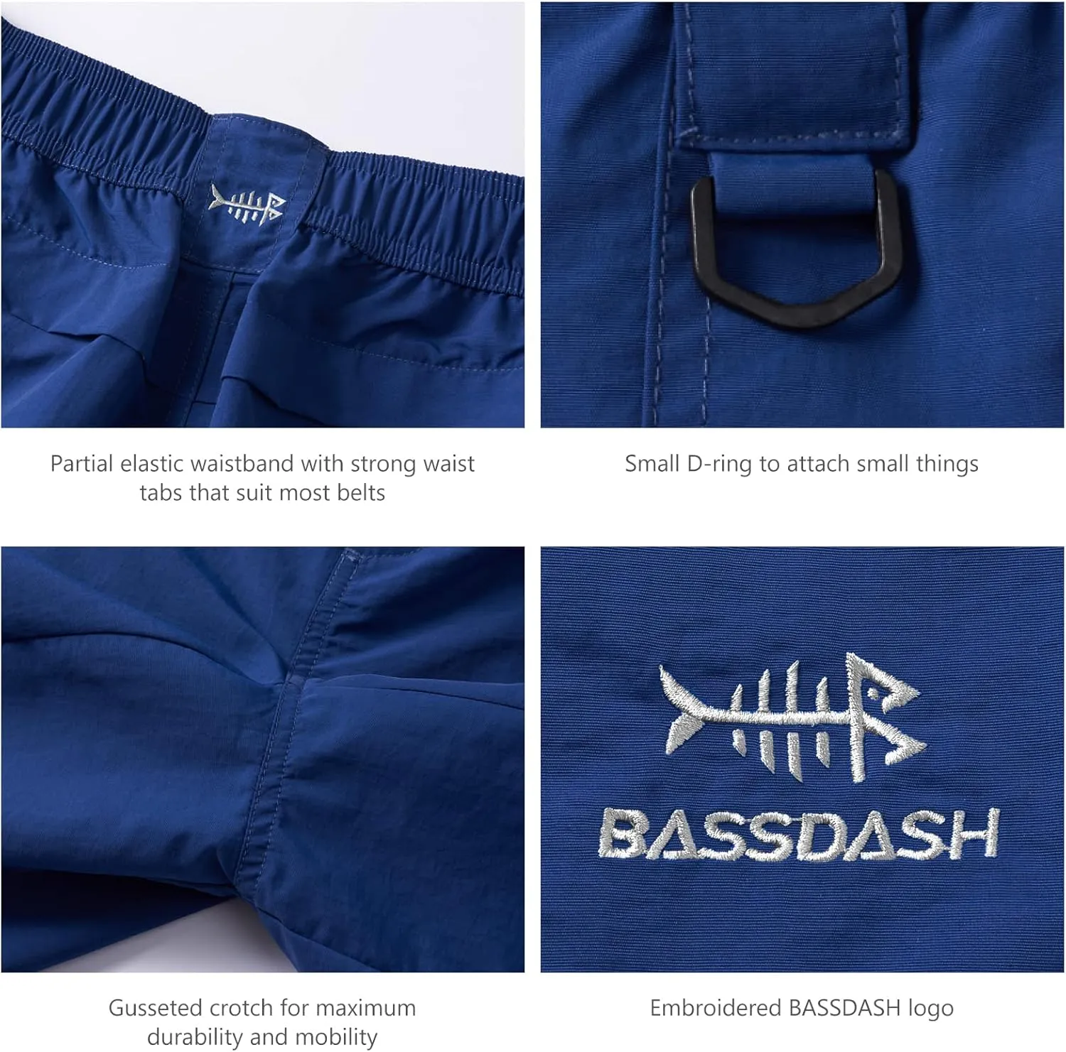 BASSDASH Women’s 7” Fishing Shorts UPF 50  Water Resistant Quick Dry Lightweight Hiking Cargo Shorts with Pockets FP03W