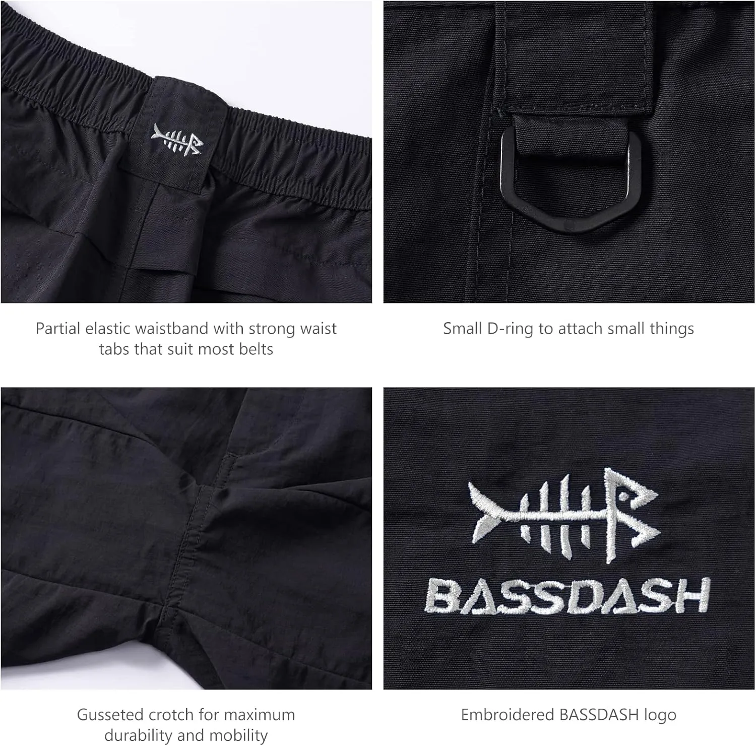 BASSDASH Women’s 7” Fishing Shorts UPF 50  Water Resistant Quick Dry Lightweight Hiking Cargo Shorts with Pockets FP03W