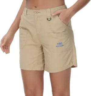 BASSDASH Women’s 7” Fishing Shorts UPF 50  Water Resistant Quick Dry Lightweight Hiking Cargo Shorts with Pockets FP03W