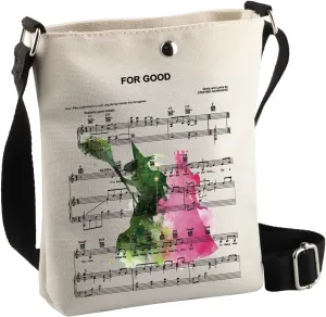 BDPWSS Change for Good Gift Defy Gravity Broomstick Magic Wand Crossbody Bag Elphaba and Glinda Witch Pink & Green Gift