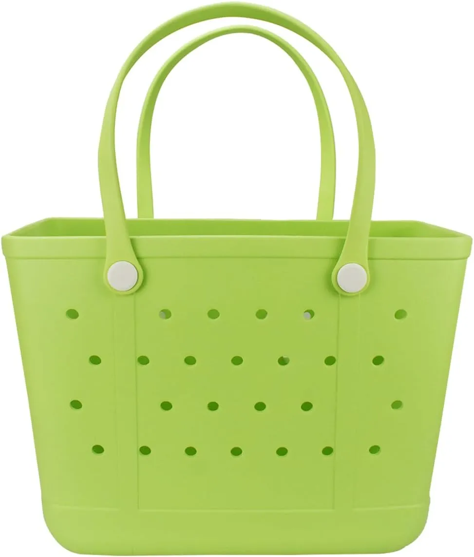 Beach Bag X Large Rubber Beach Tote Bag, Waterproof Washable Open for Women Croc Bag Hand Bag for Beach Pool Yoga