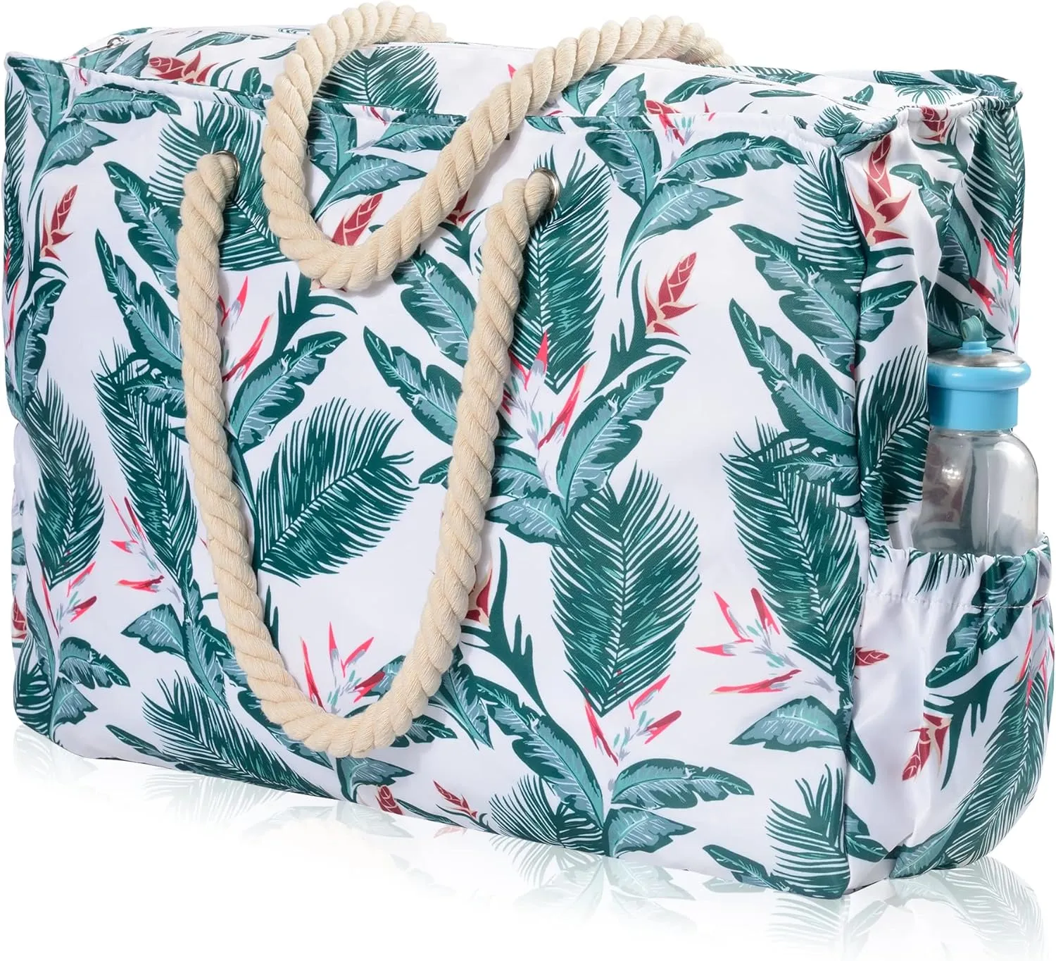 Beach Bags Extra Large Waterproof Sandproof Beach Tote Bag with Zipper Pockets for Swim Pool Family Vacation Travel