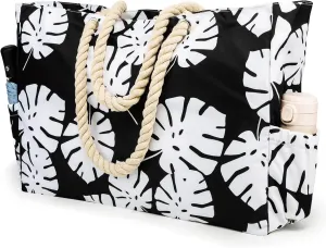 Beach Bags Extra Large Waterproof Sandproof Beach Tote Bag with Zipper Pockets for Swim Pool Family Vacation Travel