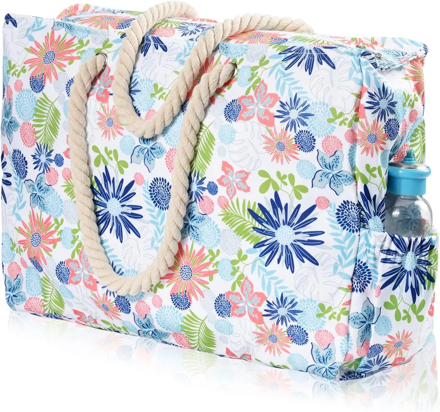 Beach Bags Extra Large Waterproof Sandproof Beach Tote Bag with Zipper Pockets for Swim Pool Family Vacation Travel