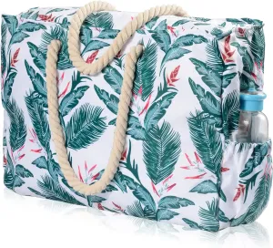 Beach Bags Extra Large Waterproof Sandproof Beach Tote Bag with Zipper Pockets for Swim Pool Family Vacation Travel