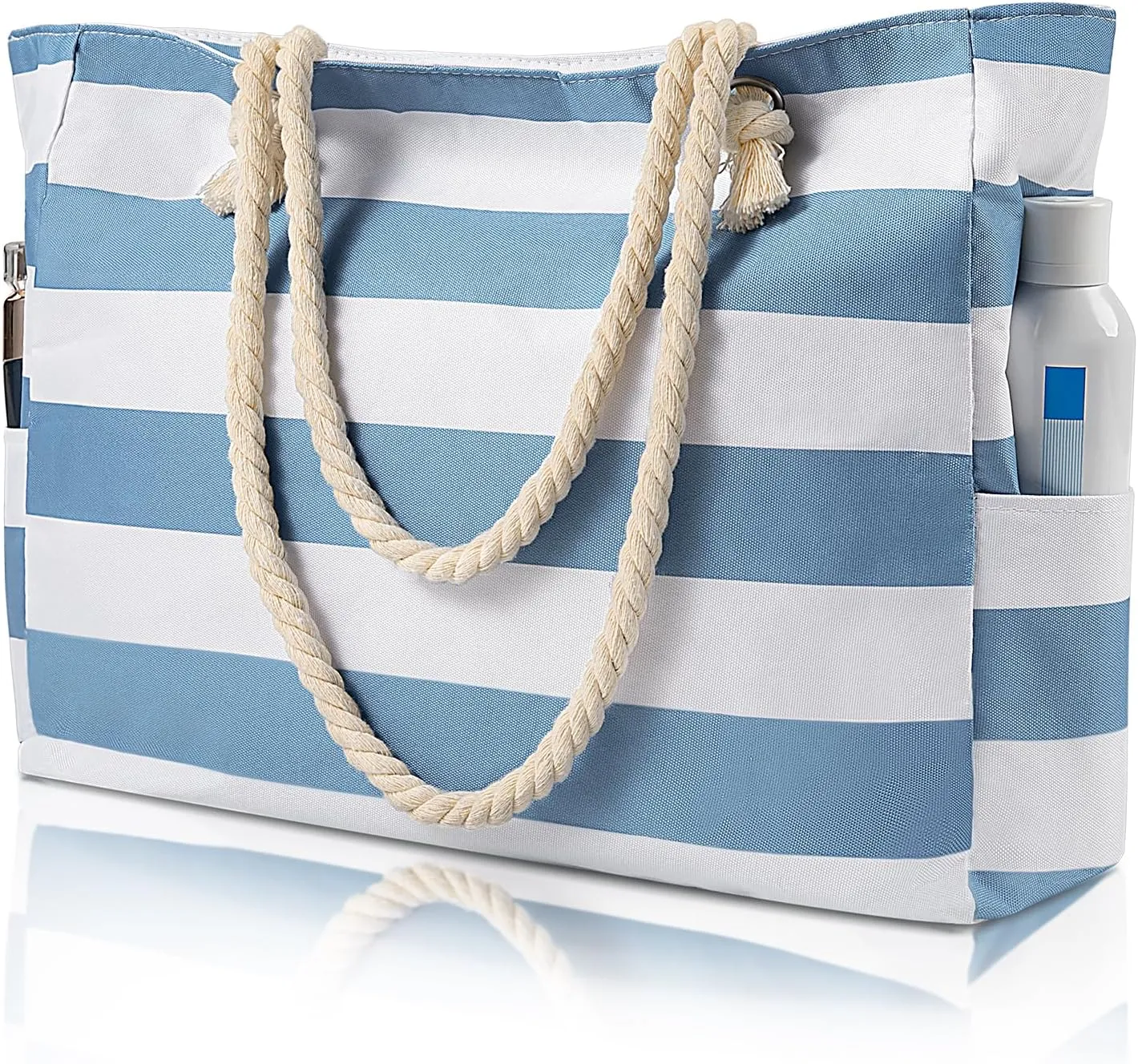 Beach Bags For Women - Large Beach Bags with Zipper Waterproof Sandproof Swim Pool Beach Bag