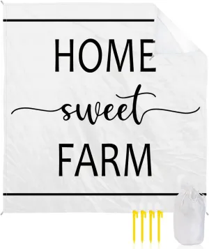 Beach Blanket, Rustic Sweet Farm Sandproof Waterproof Outdoor Mat Quick Drying Beach Accessories for Vacation Holiday Picnic Camping, 79"x83" for 1-4 Adults