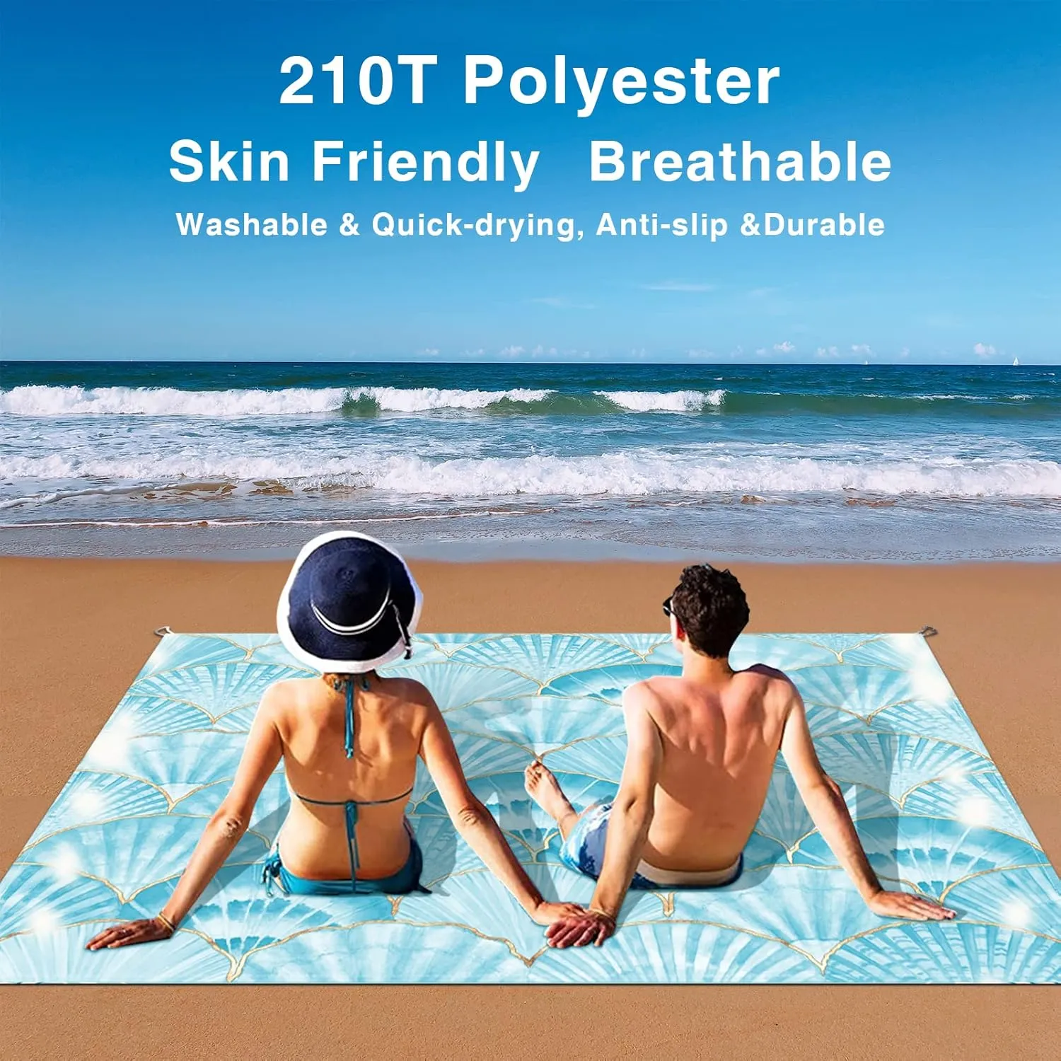 Beach Blanket Sandproof Waterproof Beach Mat Sand Free Waterproof 79 x 83 Oversized Beach Blanket Sandproof Beach Mat Waterproof Beach Blanket Portable Camping Blankets for Travel, Camping, Hiking