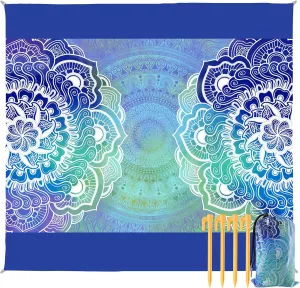 Beach Blanket Waterproof Sandproof, 79x79Inch Sand Free Beach Mat, Quick Drying, Light Weight and Portable Outdoor Picnic Mat for Travel, Camping