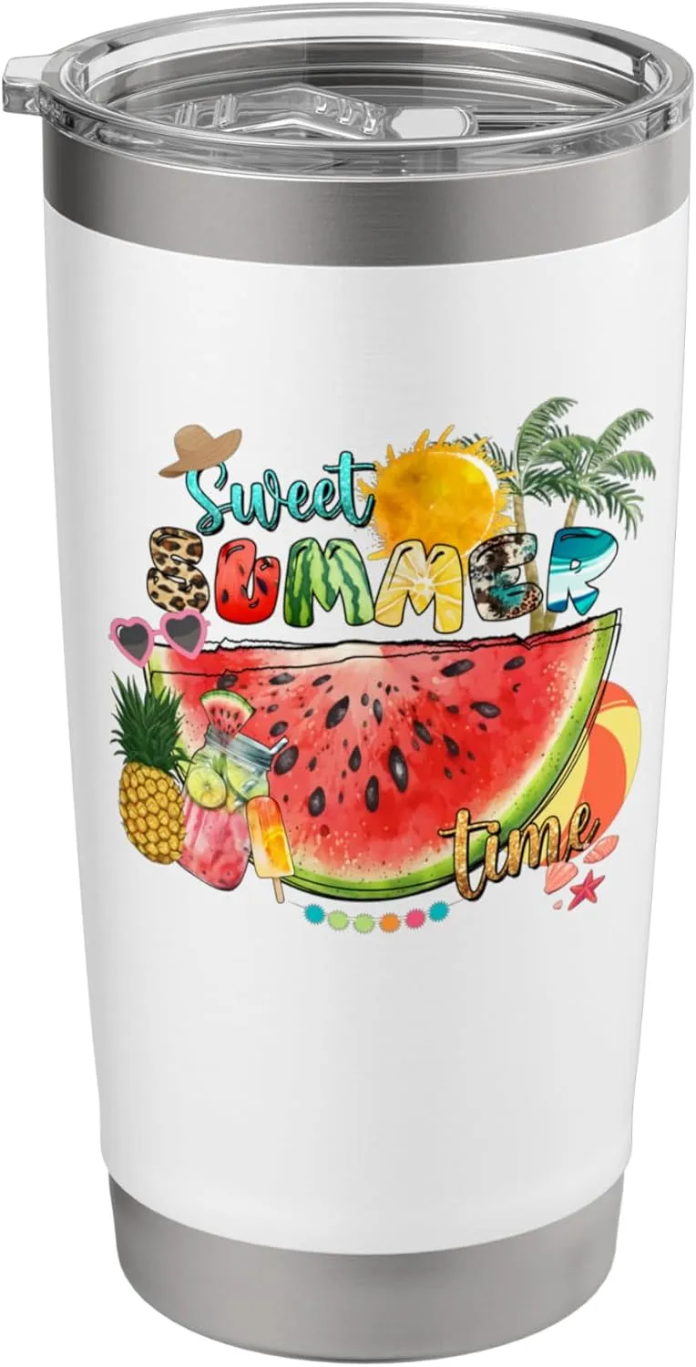 Beach Sand Lovers Sweet Summer Tropical Islands Fun Vacation Stainless Steel Insulated Tumbler