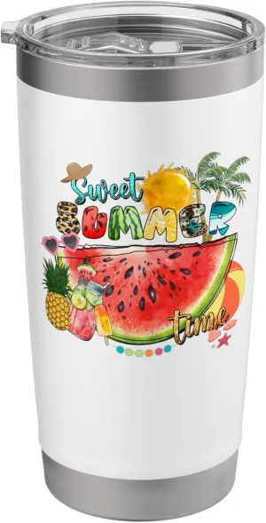 Beach Sand Lovers Sweet Summer Tropical Islands Fun Vacation Stainless Steel Insulated Tumbler