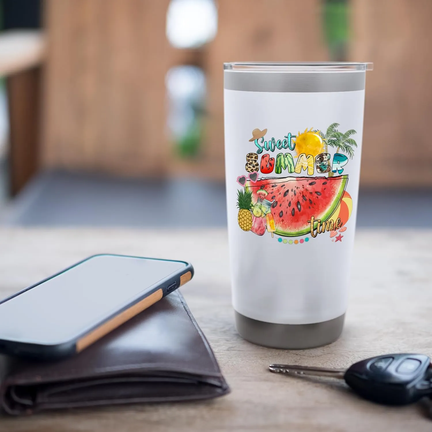 Beach Sand Lovers Sweet Summer Tropical Islands Fun Vacation Stainless Steel Insulated Tumbler