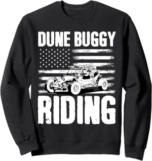Beach Sand Race Rail Racing Car American USA Flag Dune Buggy Sweatshirt