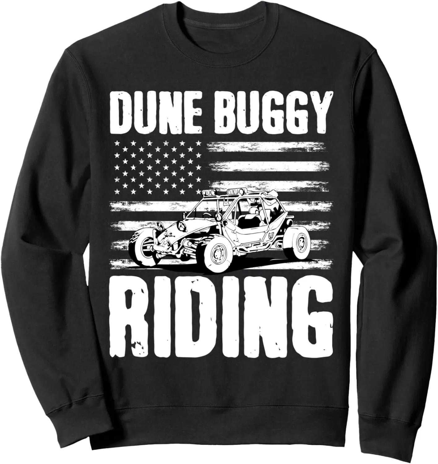 Beach Sand Race Rail Racing Car American USA Flag Dune Buggy Sweatshirt