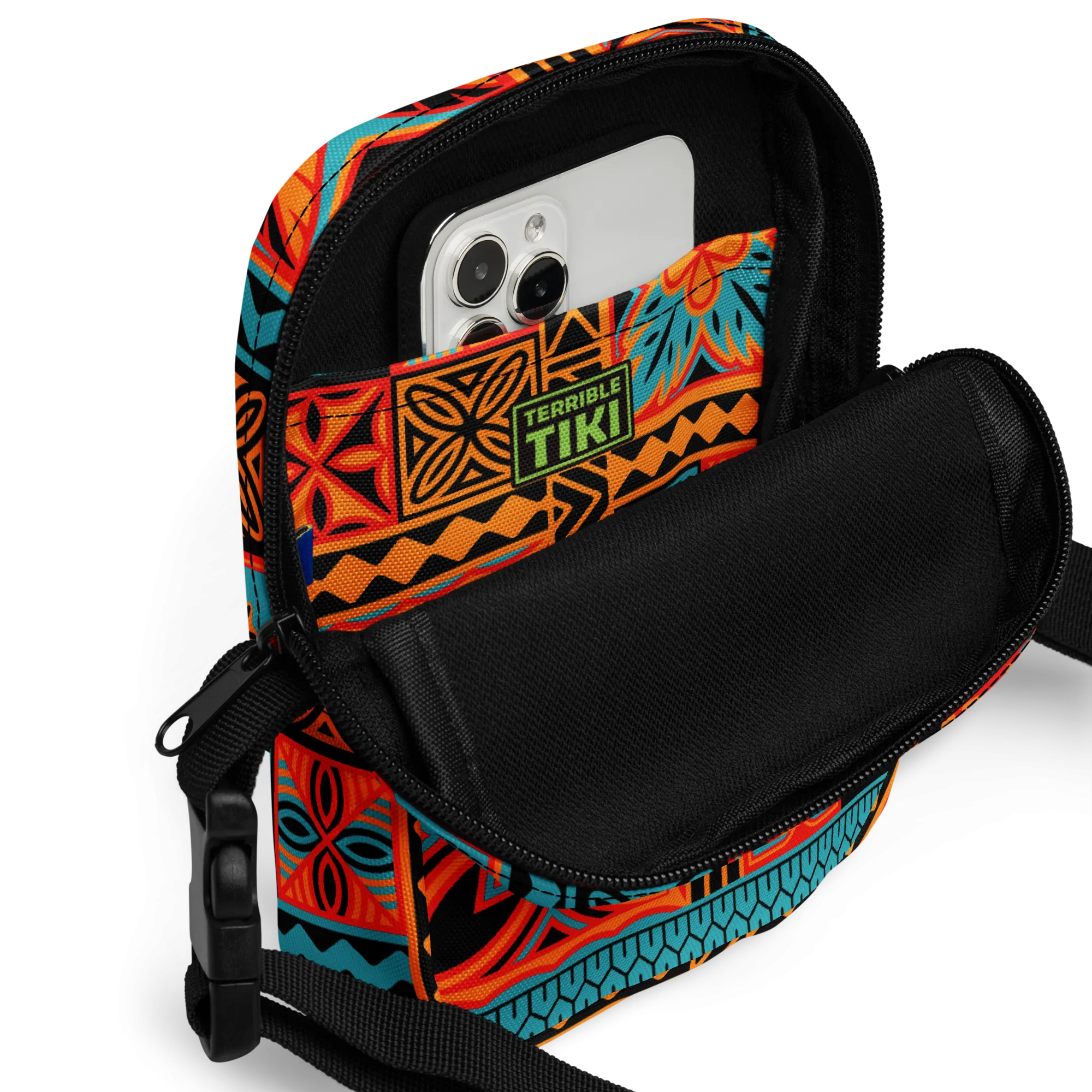 Beach Tiki Squares Utility crossbody bag